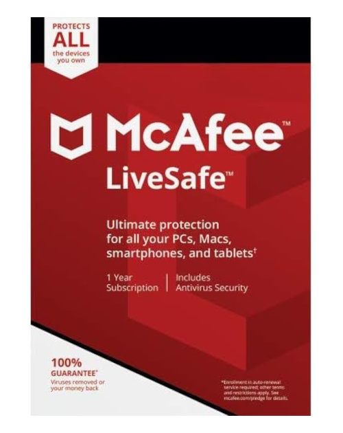 McAfee LiveSafe unlimited - 1 year -Download